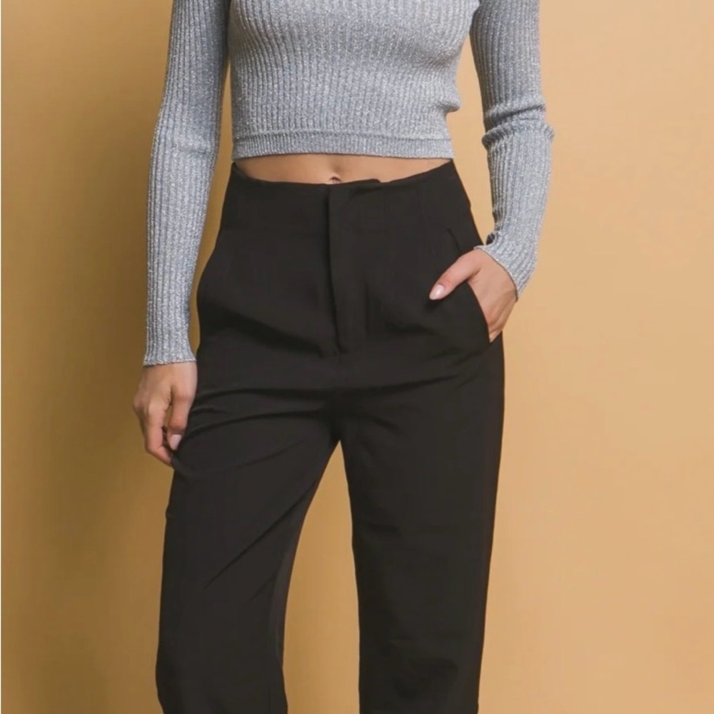 🩶 Love Tree Cosmic Crush Sparkly Metallic Ribbed Cropped Stretchy Top NWT Large - Picture 4 of 15